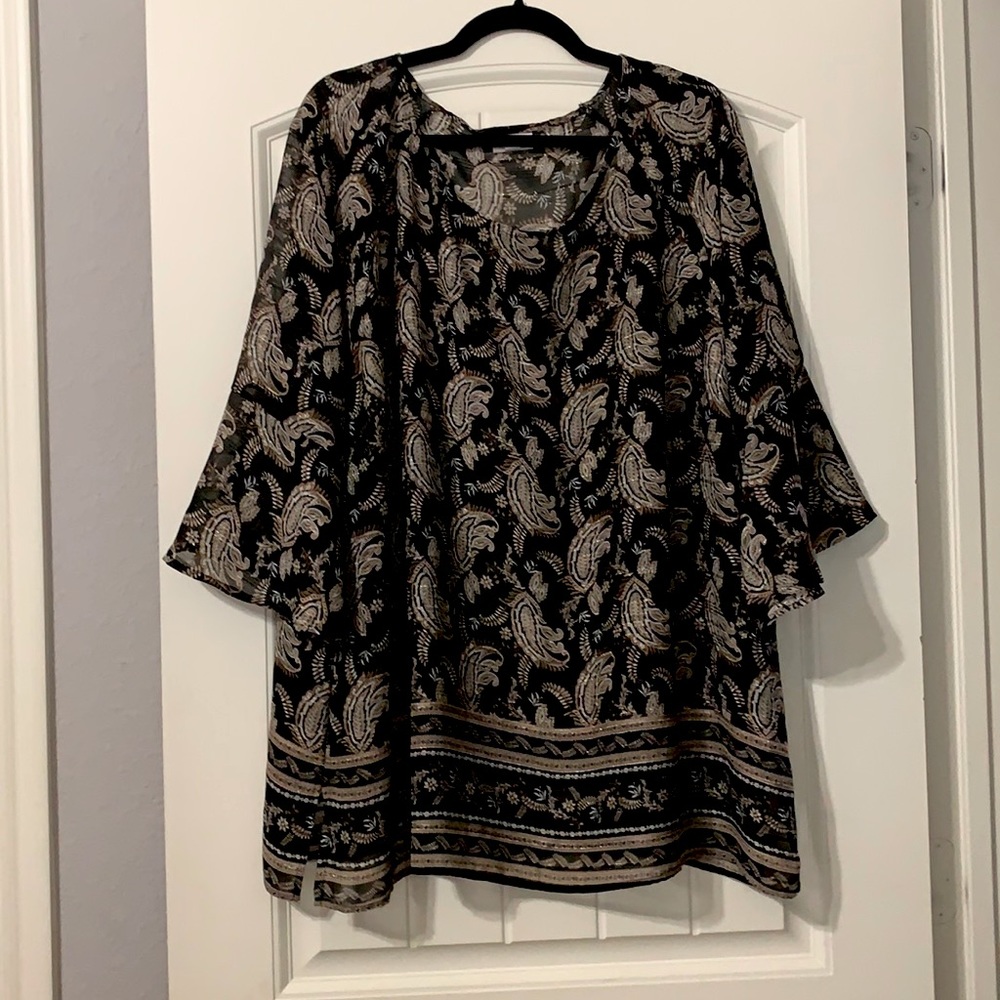 Avenue Sheer Bell Sleeve Top